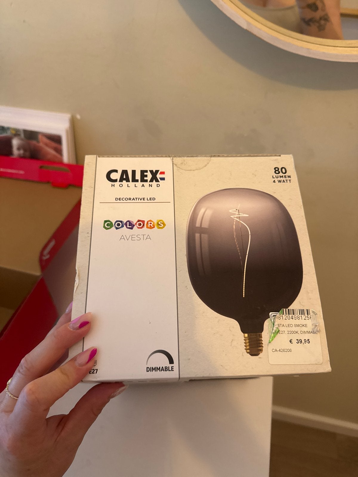 2x Calex Colors Avesta Dimbare LED Lamp E27 Smoke, Ophalen, Zwart, Nieuw, Glas