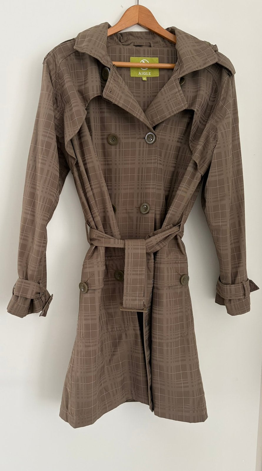 Aigle trenchcoat/regenjas, maat 46/48, Ophalen of Verzenden, Zo goed als nieuw, Maat 46/48 (XL) of groter, Beige