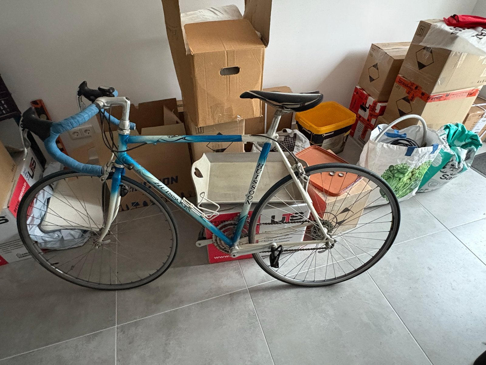 Wielren racefiets - Blauw/Wit - Goede staat, Fietsen en Brommers, 28 inch, Gebruikt, Aluminium, Meer dan 20 versnellingen