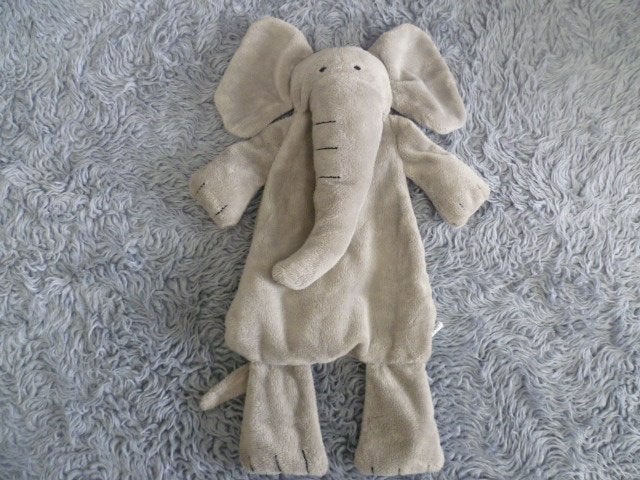 Grijs velours olifant Elliot groot van Difrax, Overige typen, Grijs, Ophalen of Verzenden, Zo goed als nieuw