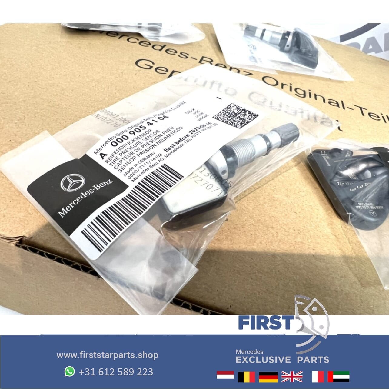 A0009054104 TPMS RDKS BANDENSPANNINGSSENSOR Mercedes G63 A45, Gebruikt, -, Ophalen of Verzenden, -