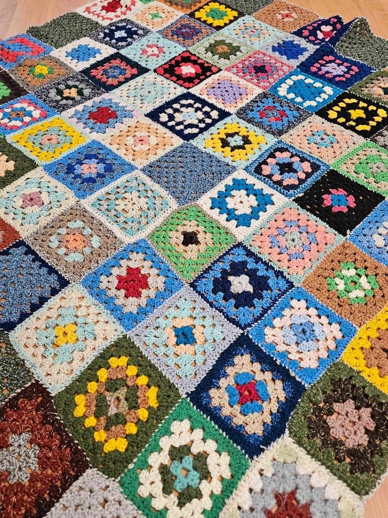Granny-square 114/114 cm, Djt@dejuistetoon.eu, Ophalen of Verzenden, Zo goed als nieuw, Groen
