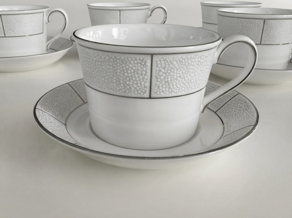 Wedgwood Shagreen koffie servies 6 kop en schotels, Verzenden
