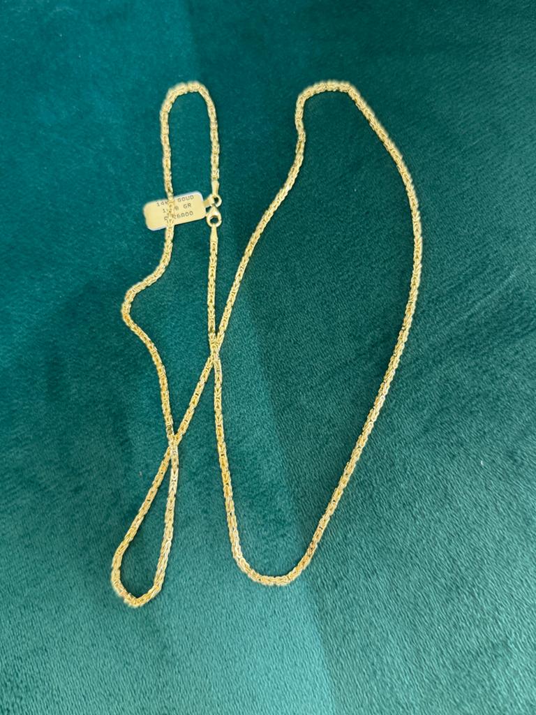 14KT Goud - 14.8 Gram - Ketting - KONING - Herenketting, Ophalen, Nieuw, Goud