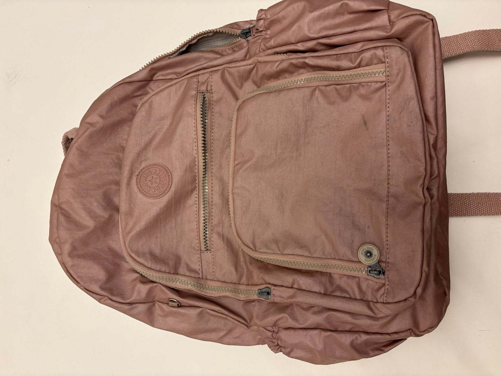 Kipling rugzak, roze/oudroze, gebruikt, Gebruikt, Kipling, 25 tot 40 cm, Ophalen of Verzenden