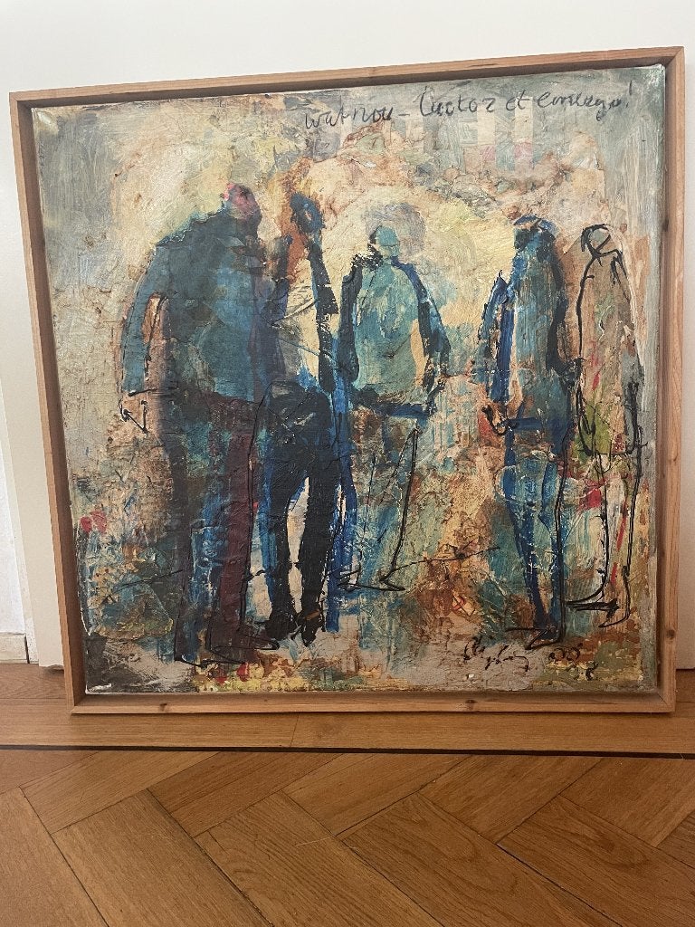 Schilderij Leo de Jong - 'Wat nou - luctor et emergo' (2006), Ophalen, Portret of Personen, Abstract, Doek