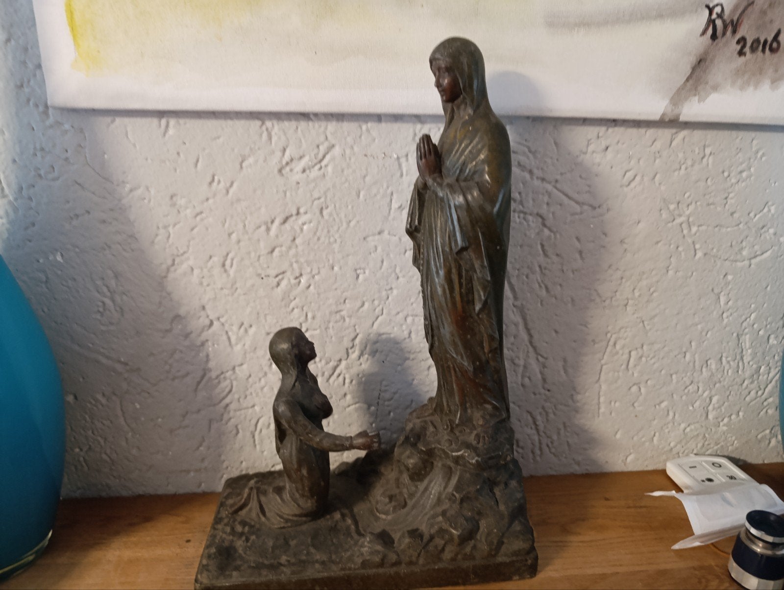 Bronzen beeld: Maria verschijnt aan Bernadette, Ophalen of Verzenden