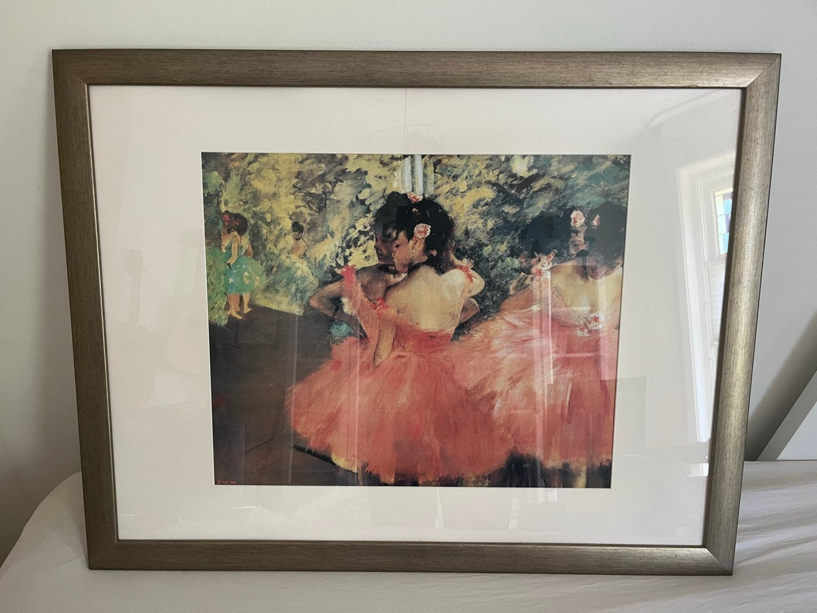 Ingelijste poster Degas - danseressen in het roze (67x87 cm), Antiek en Kunst, Ophalen, Portret of Personen, Impressionistisch