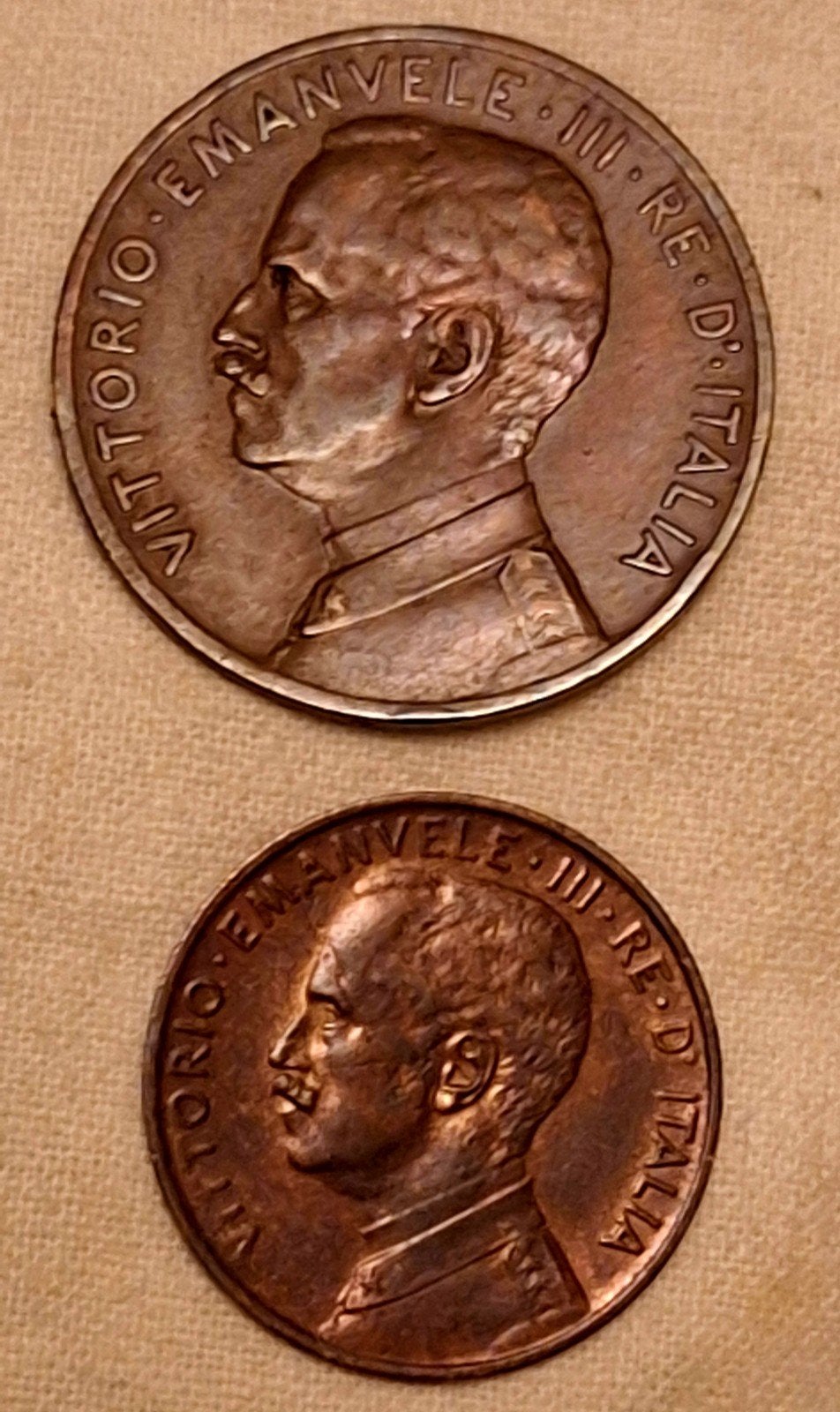 Mooie set Italië 1912 – 2 & 5 Centesimi (Schaars / Rare), Verzenden, Brons