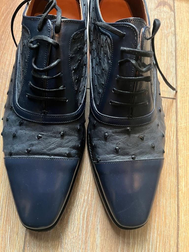 Schoenen Barker Puccini blauw maat 10.5 (45), Blauw, Ophalen of Verzenden, Zo goed als nieuw, Veterschoenen