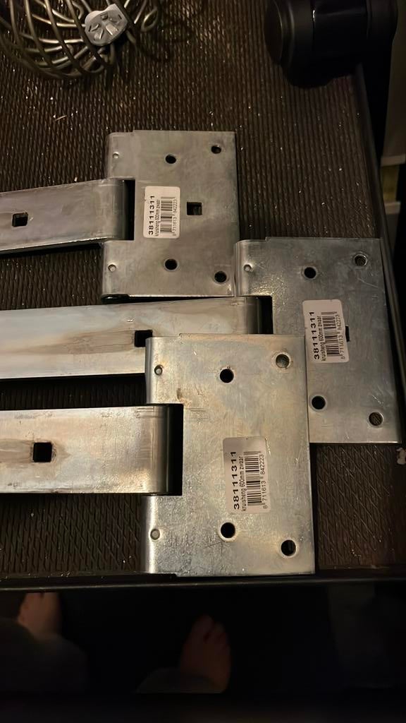 3x zware kruisheng 600mm tuindeur scharnier, Ophalen of Verzenden, Nieuw, IJzer