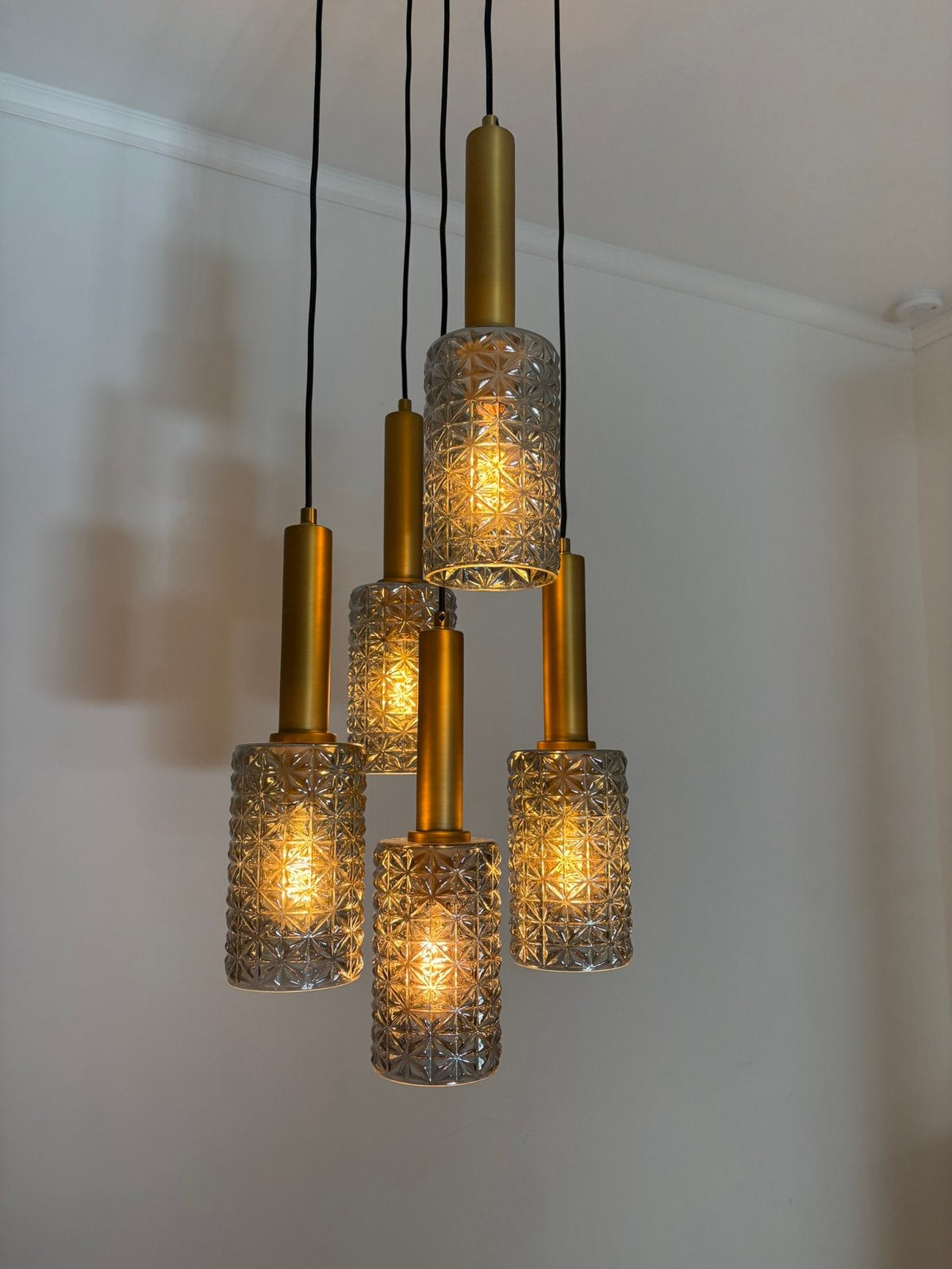 Hanglamp zwart rookglas, Ophalen, Zo goed als nieuw