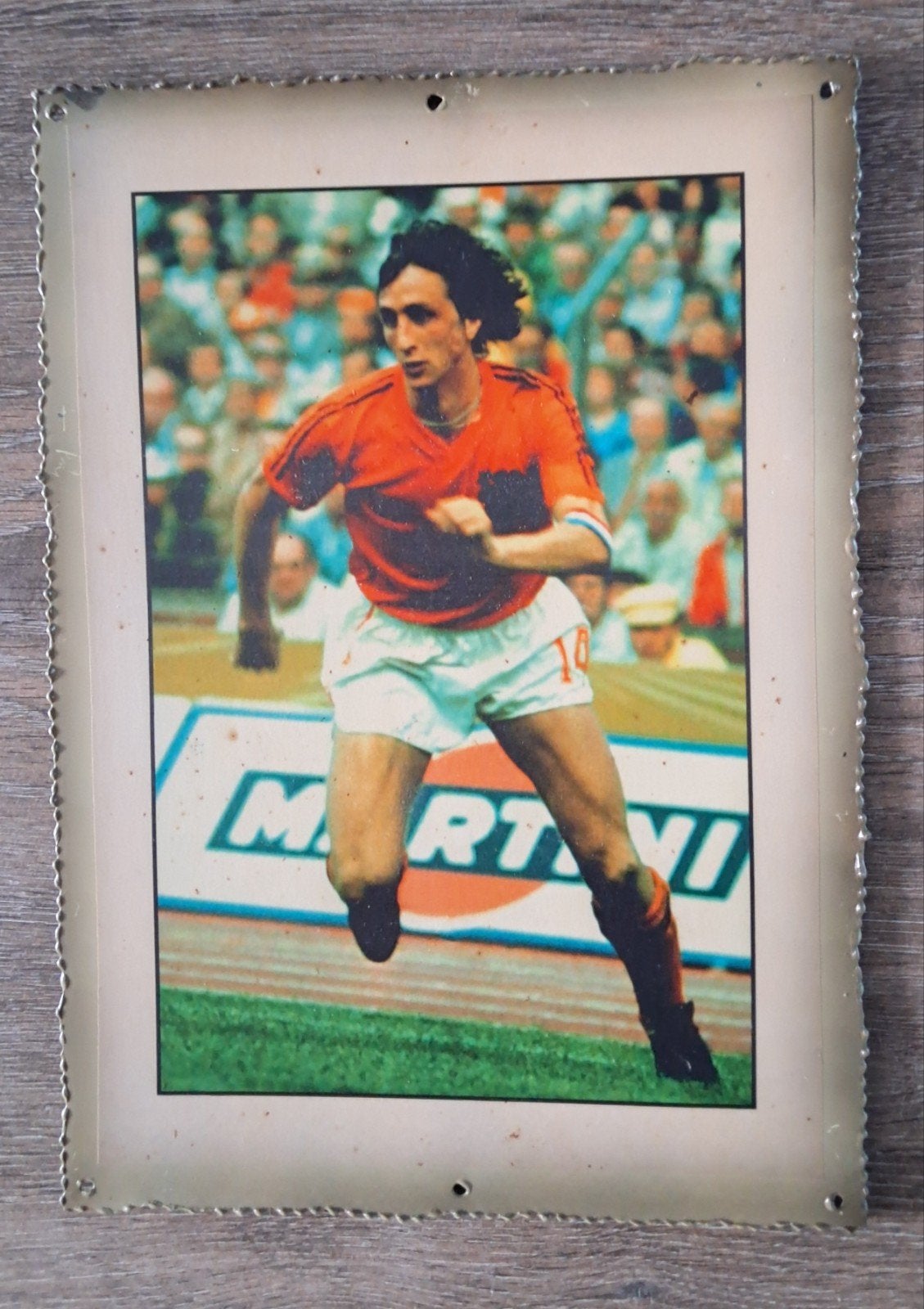 Vintage Metalen Bordje Johan Cruijff Voetbal, Ophalen of Verzenden, Overige typen