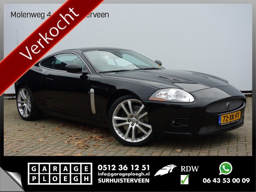 Jaguar XKR 4.2 V8 417PK Coupé OrigNL Topstaat! Voll Onderho, Auto's, Achterwielaandrijving, Gebruikt, 4 stoelen, Zwart