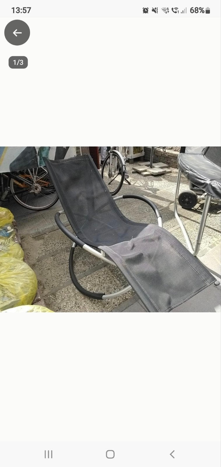 Comfortabele ligstoel voor buiten, Tuin en Terras, Ophalen of Verzenden, Gebruikt, Metaal