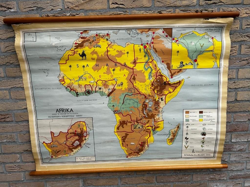Afrika (Bakker en Rusch), Antiek en Kunst, Ophalen of Verzenden, Aardrijkskunde