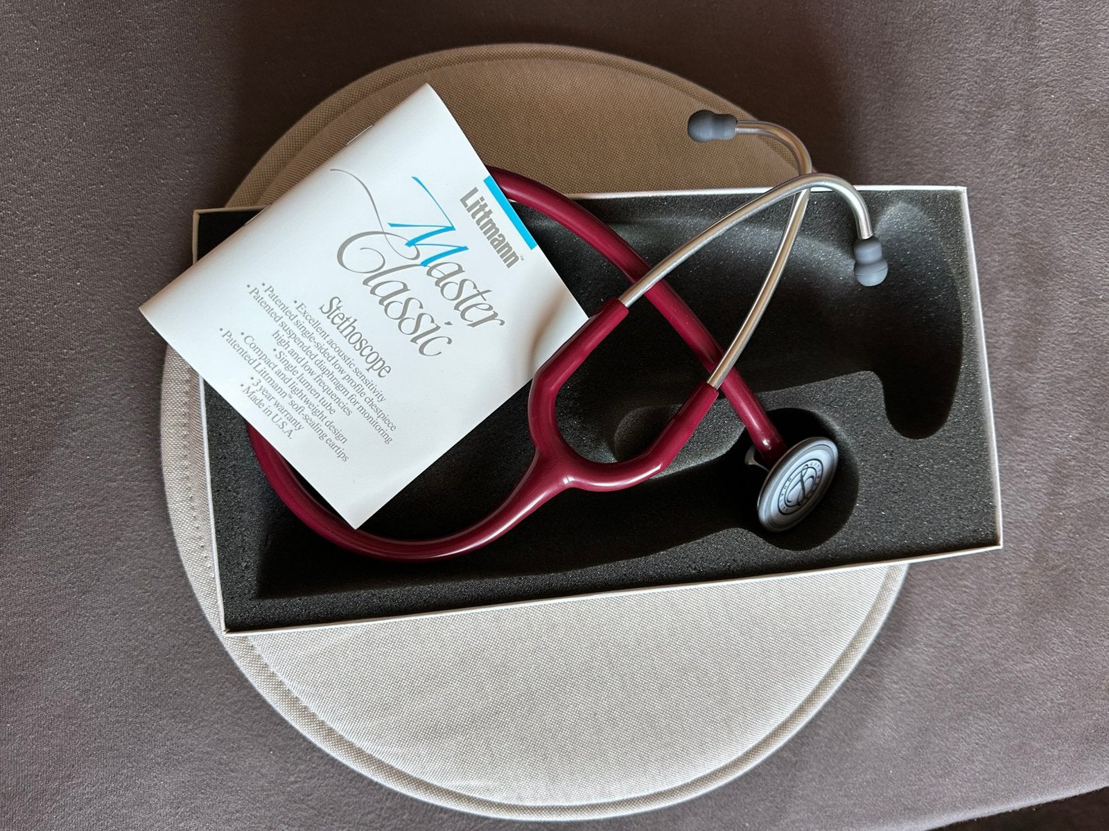 Littmann stethoscoop Master Classic Bordeaurood, Ophalen of Verzenden, Zo goed als nieuw