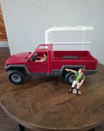 Schleich auto met trailer 42346, Ophalen of Verzenden, Gebruikt