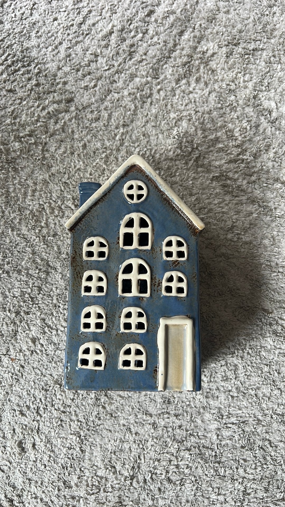 IB Laursen Keramieken Huisje - Blauw, Ophalen, Zo goed als nieuw, Blauw, Steen/keramiek