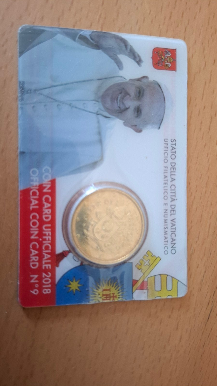 Vaticaanstad 50 cent munt 2018 - Officiële Coin Card N9, Ophalen of Verzenden, Vaticaanstad, 50 cent, Losse munt