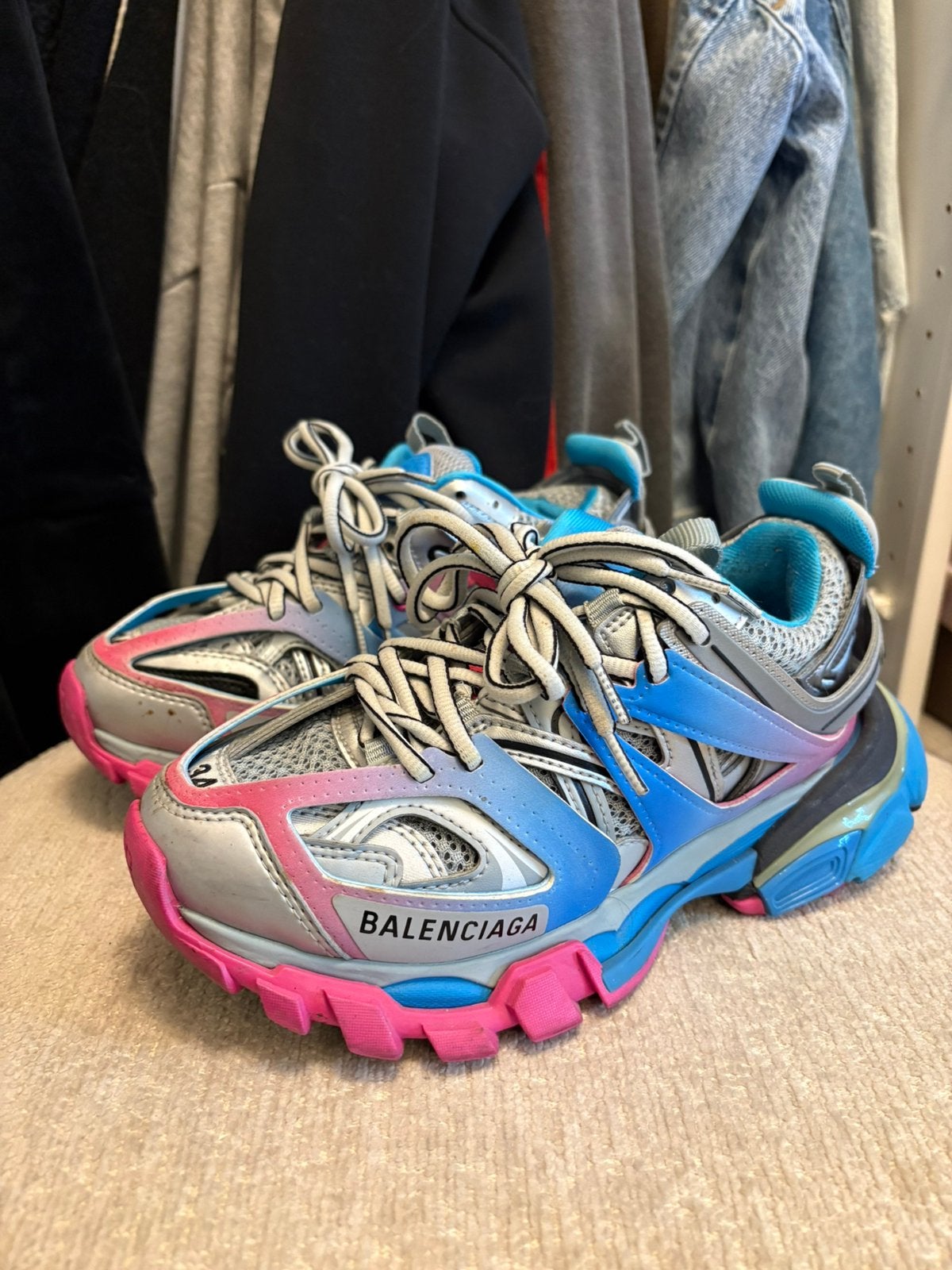 Balenciaga track sneakers, Kleding | Dames, Ophalen of Verzenden, Zo goed als nieuw, Wit, Sneakers of Gympen