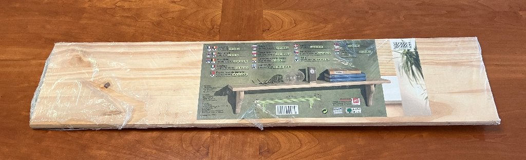 Wandplank massief grenen met steunen, 90x20cm, 18mm dik, Huis en Inrichting, Woonaccessoires | Wandplanken en Boekenplanken, Ophalen