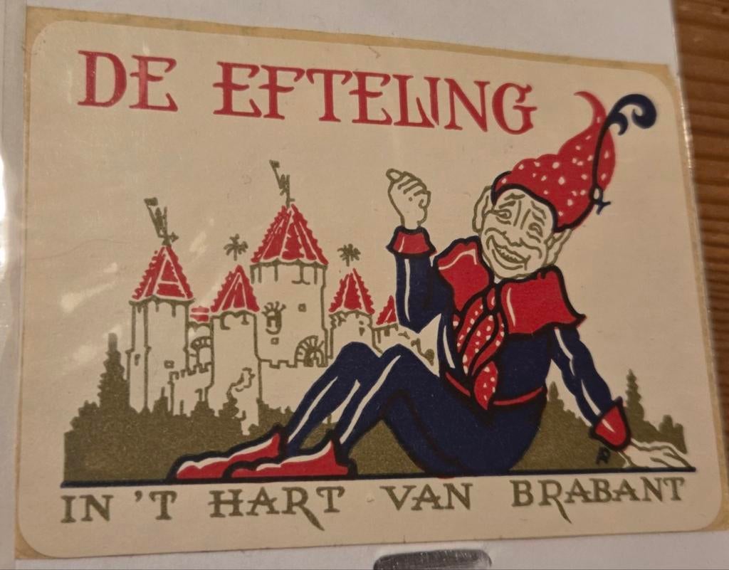 Vintage Efteling sticker - In 't Hart van Brabant, Verzamelen, Efteling, Ophalen of Verzenden, Gebruikt, Overige typen