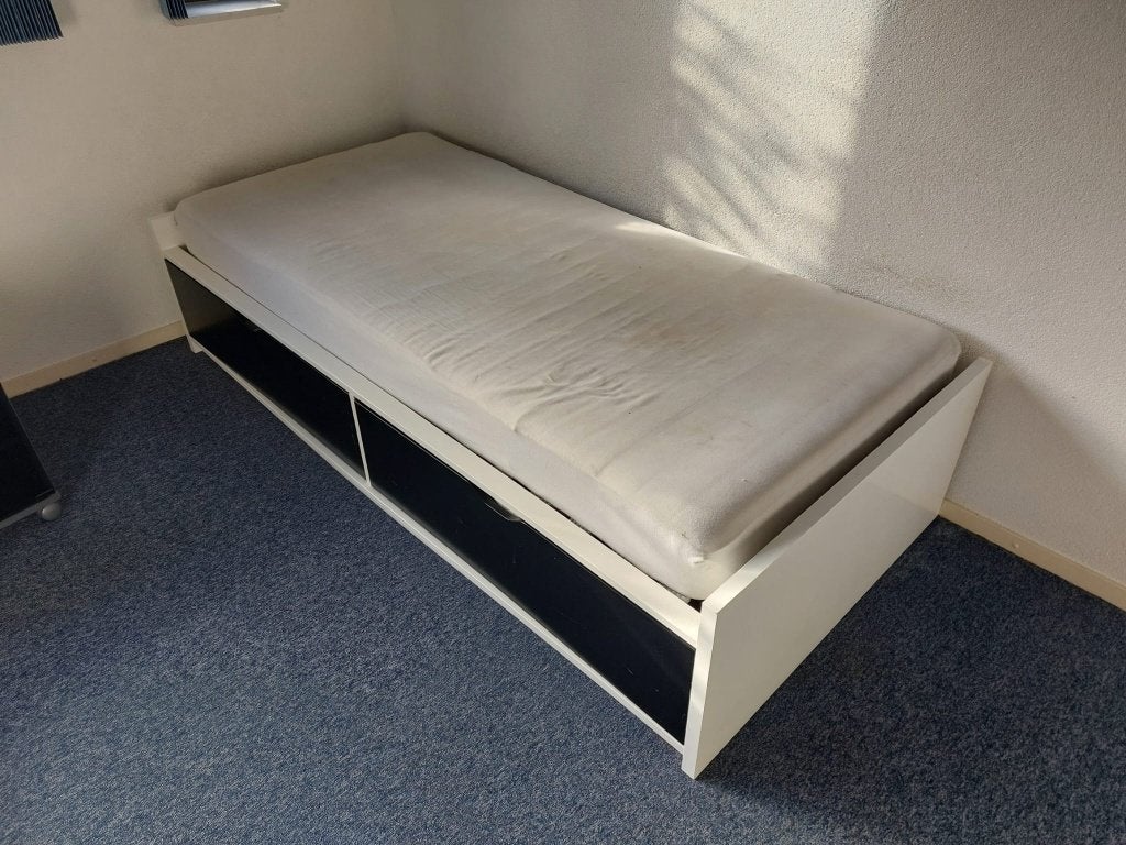 Bed 1 persoons met opbergruimte, Ophalen, Gebruikt, 90 cm, Eenpersoons