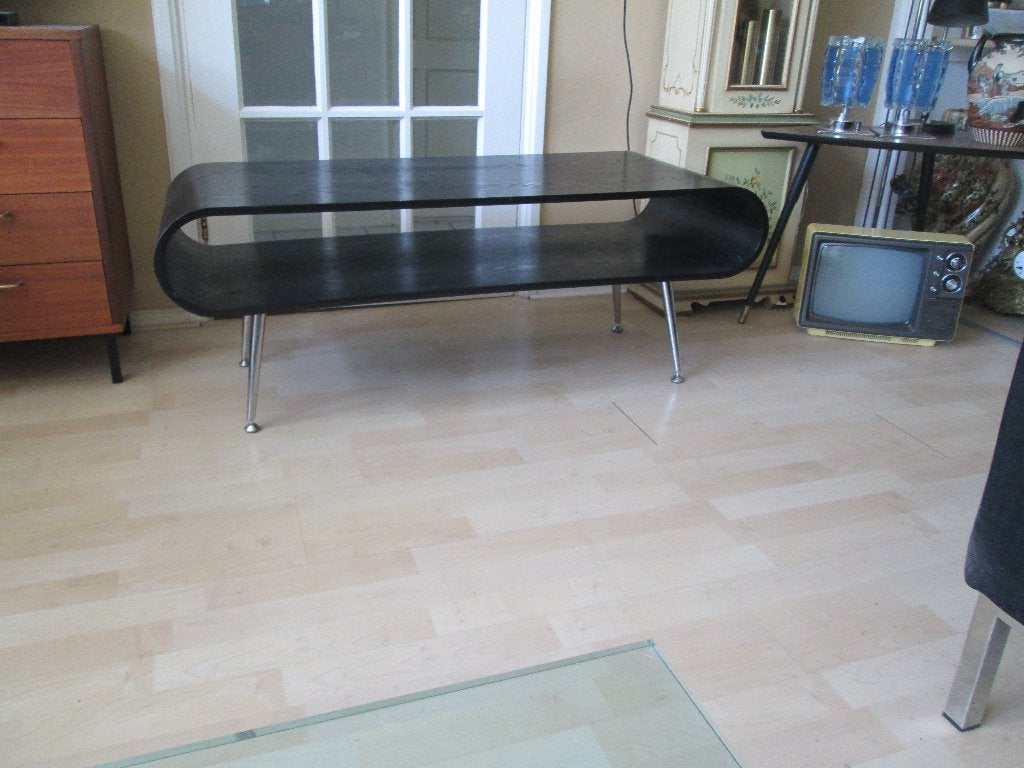 Hooper salontafel / chromen pootjes / 80 er jaren /, Ophalen, Gebruikt, 100 tot 150 cm, 50 tot 100 cm