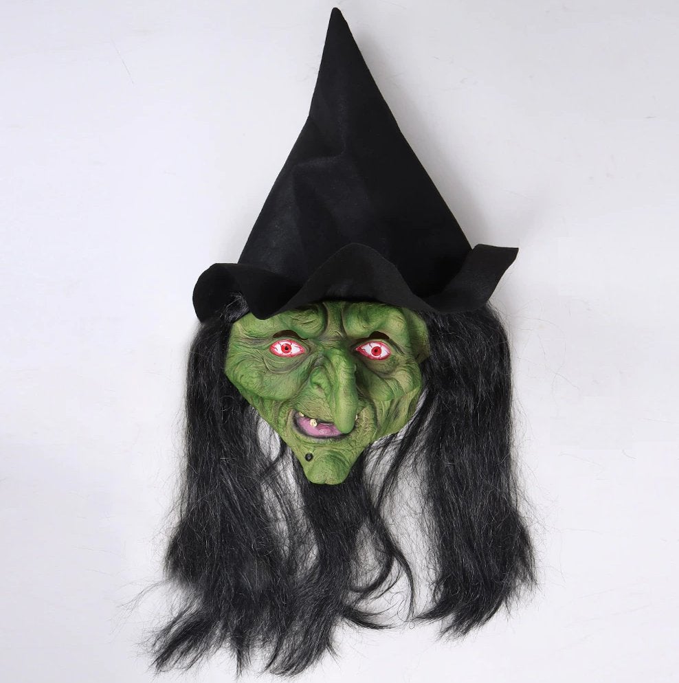 Heks Masker Latex Halloween Carnaval Horror Eng Heksen, Verzenden, Nieuw, Feestartikel, Halloween of Griezel