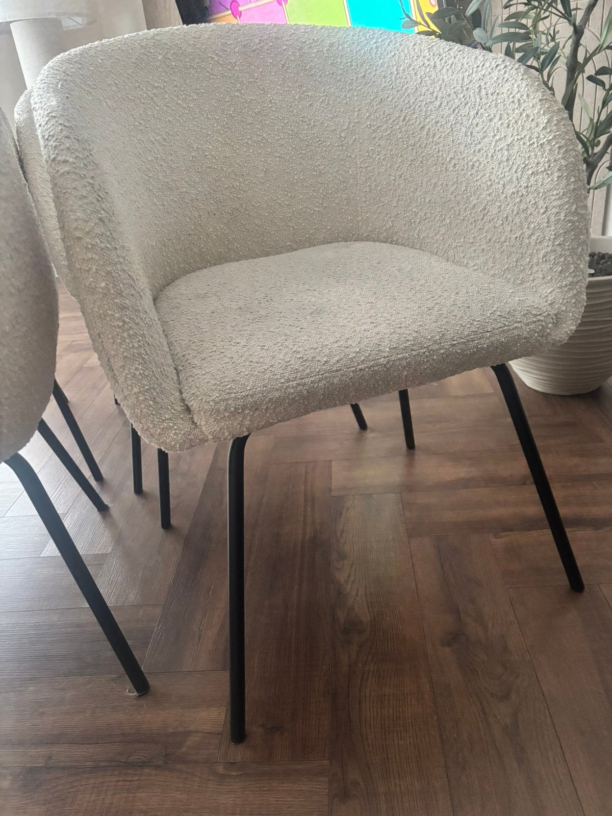 Woood Boucle eetstoelen, Ophalen, Gebruikt, Overige kleuren, Vier