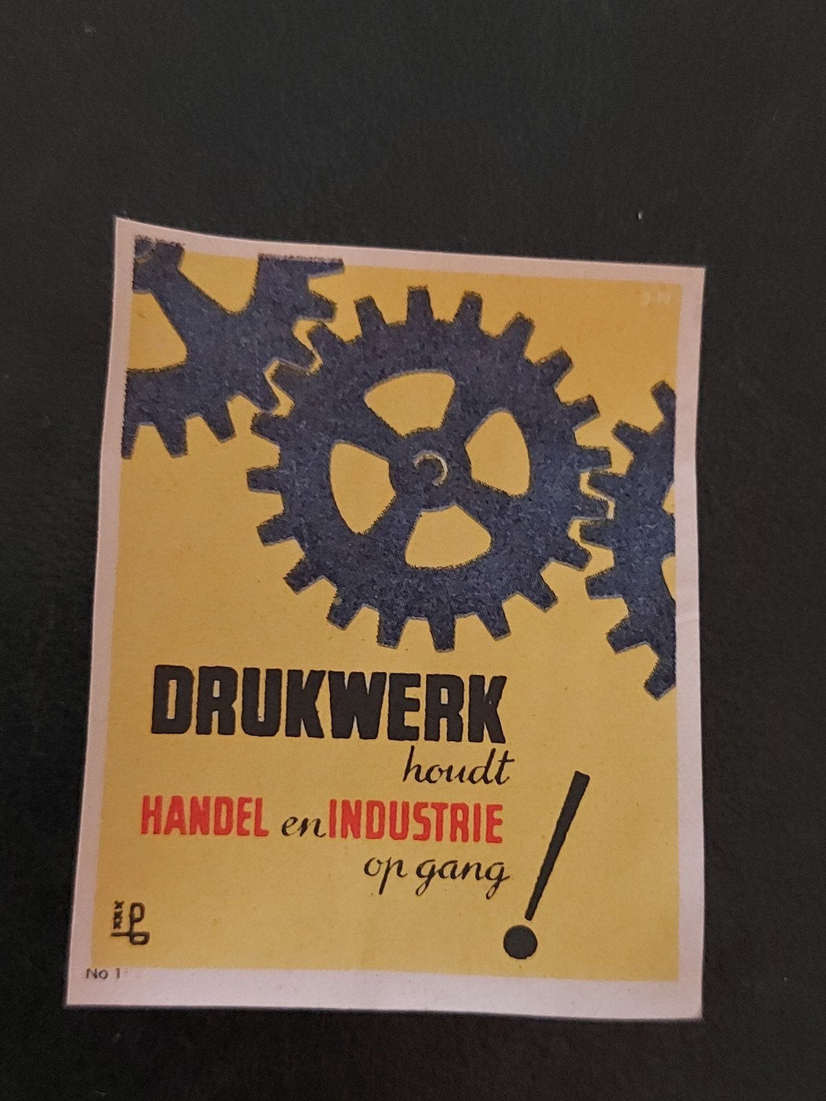 Sluitzegel DRUKWERK houdt Handel... Design J.N. nr. 1, Verzenden, Overige typen