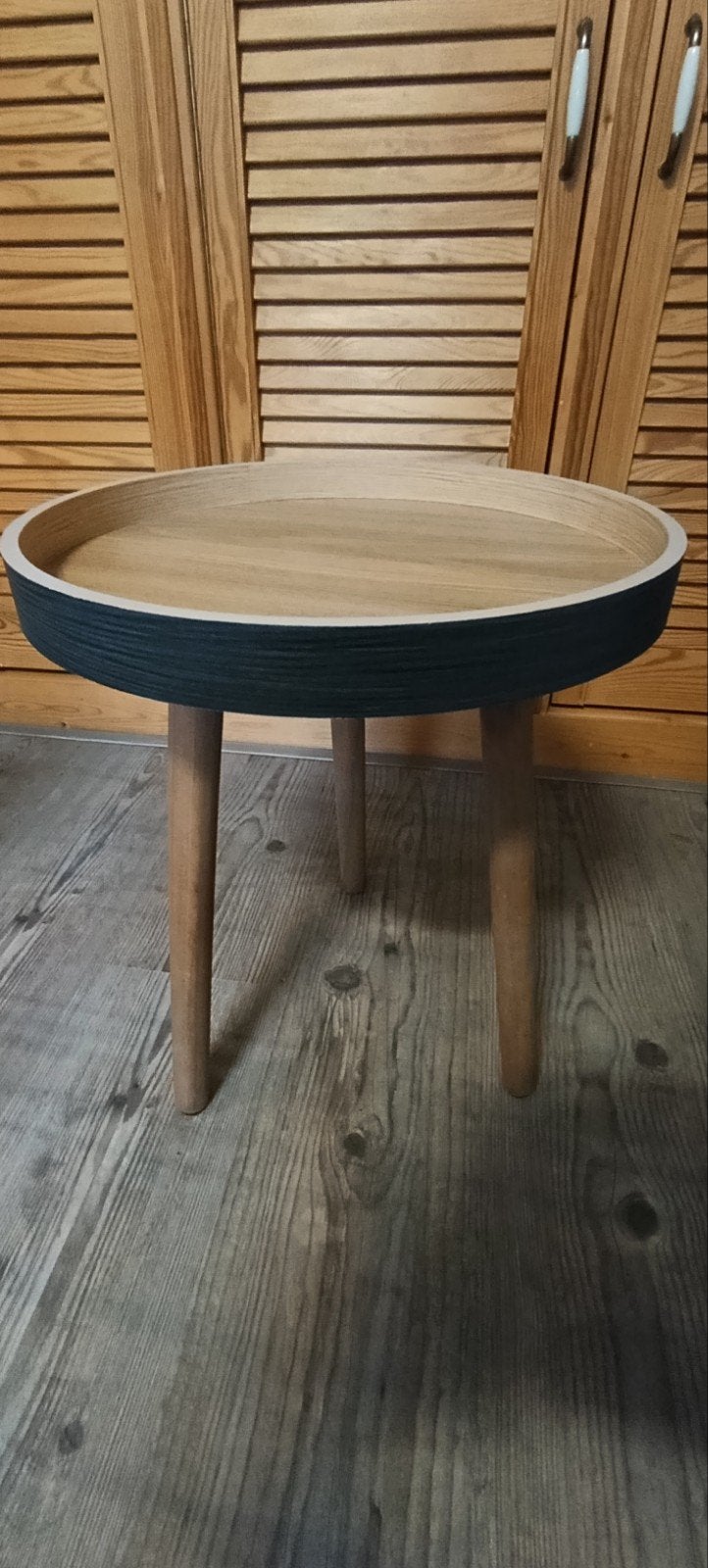 klein (bij)zettafeltje, doorsnee ong 45 cm, Minder dan 55 cm, Rond, Zo goed als nieuw, Hout