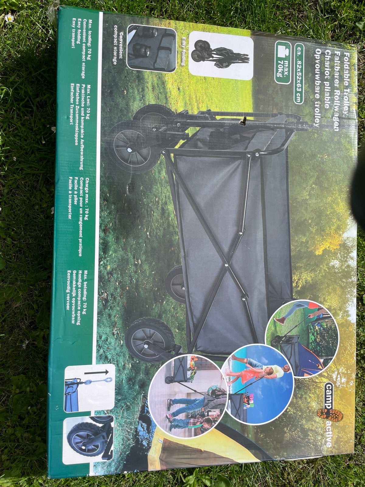 Opvouwbare bolderkar - Camp Active - Max 70kg, Caravans en Kamperen, Bolderkarren, Ophalen of Verzenden, Opvouwbaar, Nieuw