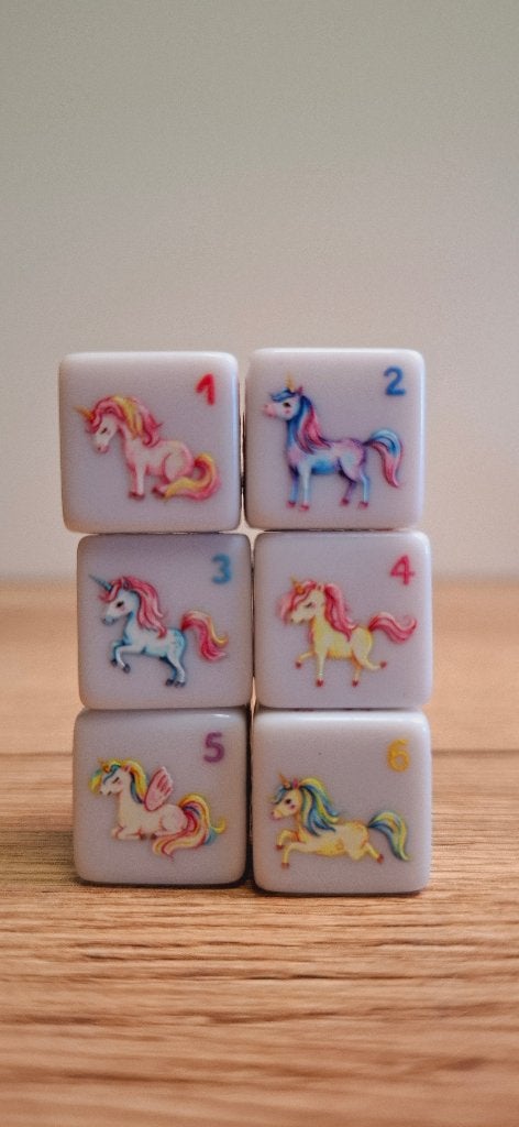D&D Unieke Eenhoorn Dobbelstenen Set (6 stuks), Onbekend, Ophalen of Verzenden, Onbekend, Onbekend
