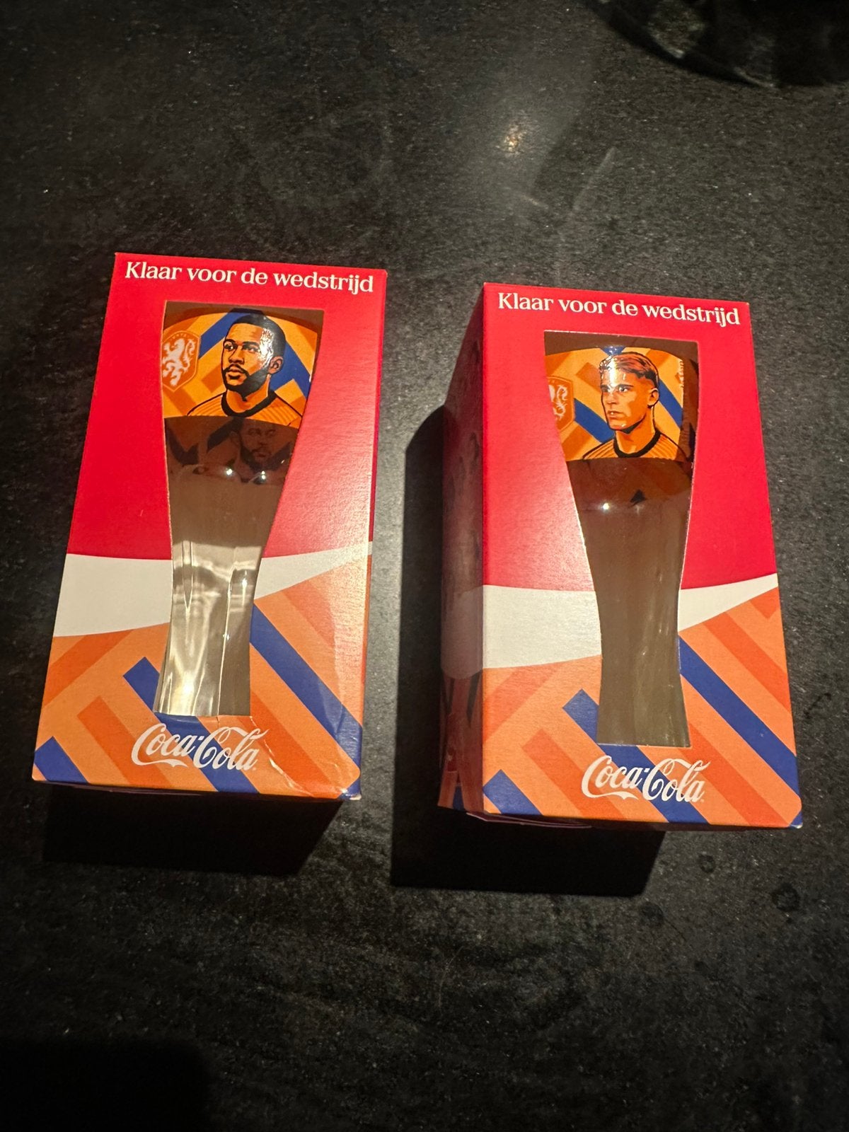 Te koop 2 x voetbal glazen coca-cola, Ophalen of Verzenden, Nieuw, Buitenlandse clubs, Overige typen