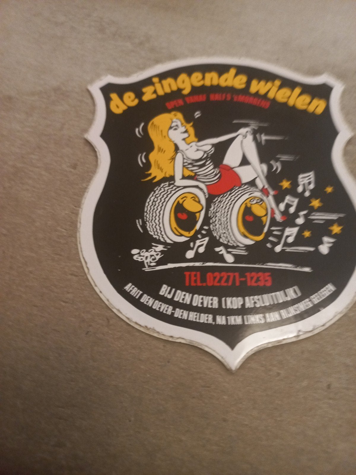 Vintage 'De Zingende Wielen' /Sticker, Ophalen of Verzenden, Gebruikt