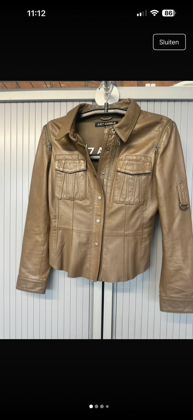 Leer jasje /bloesje 24/7 angels camel taupe leer maat 38 (M), Ophalen of Verzenden, Zo goed als nieuw, Maat 38/40 (M), Bruin
