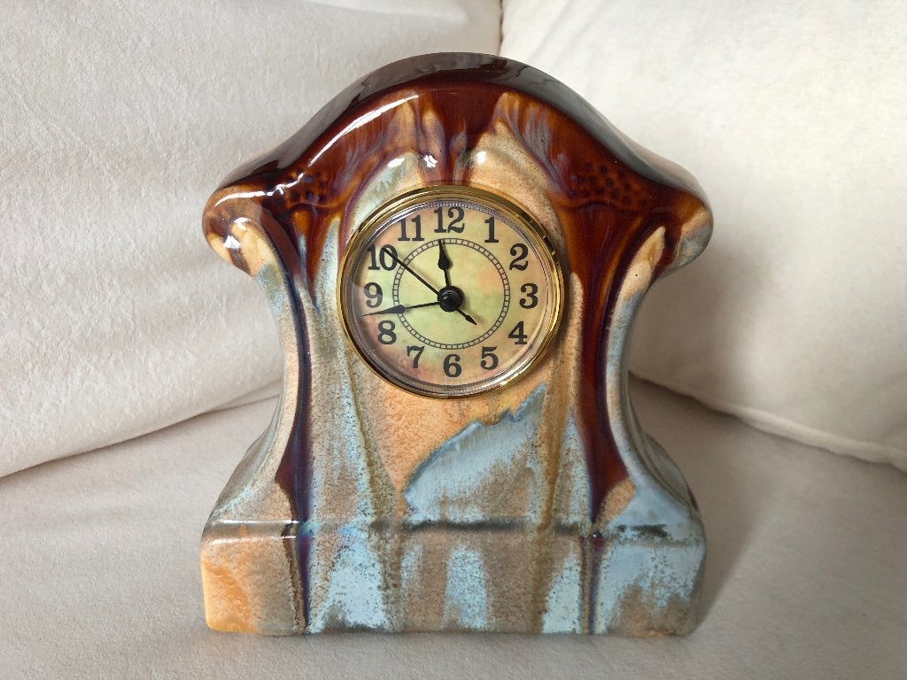 Art deco achtige pendule / mantel klok & thermometer, Ophalen of Verzenden, Zo goed als nieuw, Overige typen