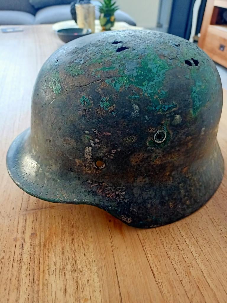 Duitse helm WO2, Bodemvondst Duitse helm, Wehrmacht, Verzamelen, Militaria | Tweede Wereldoorlog, Ophalen of Verzenden, Duitsland