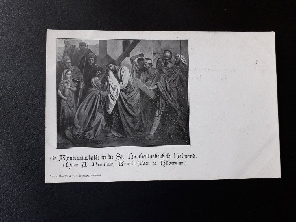 6e Kruiswegstatie in de St. Lambertuskerk Helmond, Ophalen, Voor 1920, Ongelopen, Noord-Brabant