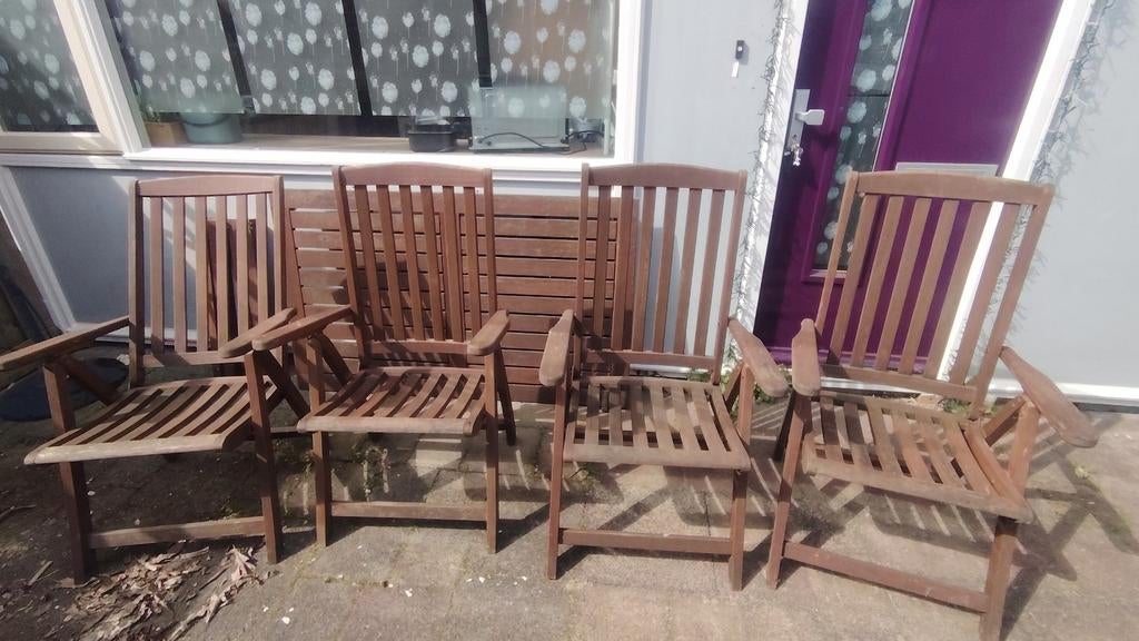 Houten tuinset 'Classic Collection' - inklapbaar, Ophalen, 4 zitplaatsen, Gebruikt, Tuinset