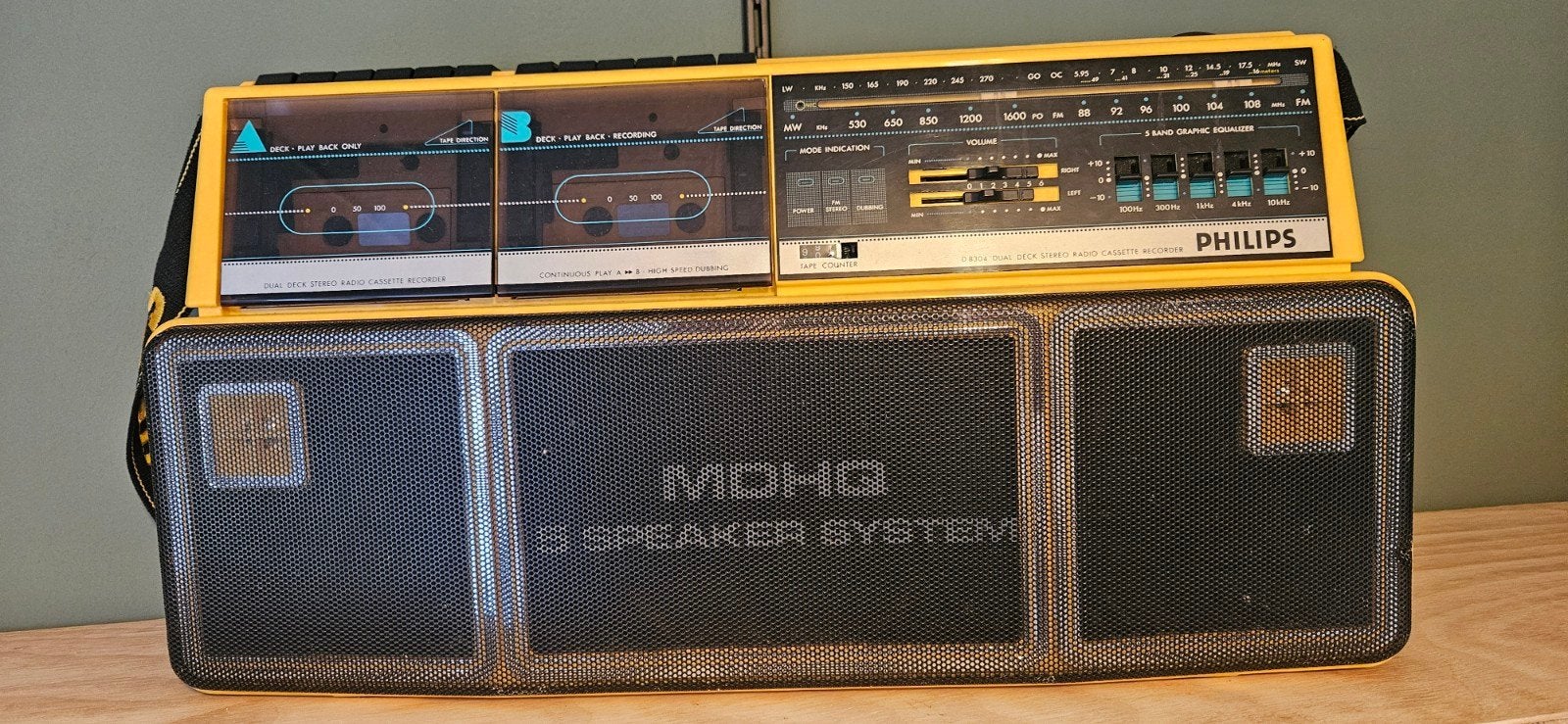 Philips D8304 Radio Cassette Speler Jaren 80/90, Audio, Tv en Foto, Radio's, Ophalen of Verzenden, Gebruikt, Radio