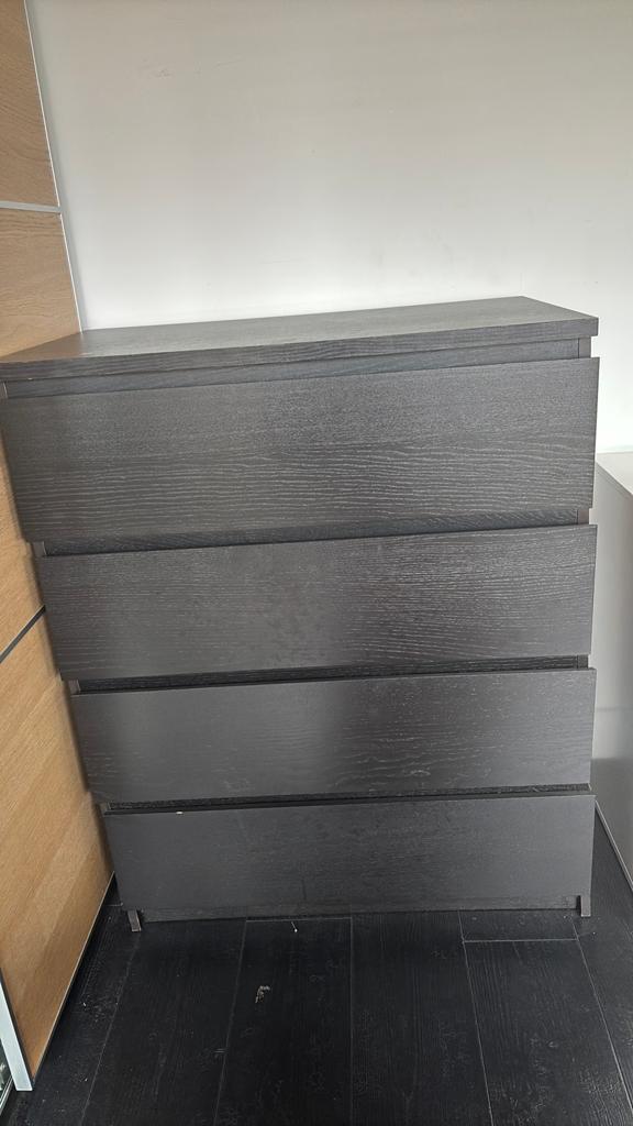 Ikea ladenkast malm bruin/zwart, Huis en Inrichting, Kasten | Ladekasten, Ophalen, Gebruikt, 100 tot 150 cm, 50 tot 100 cm