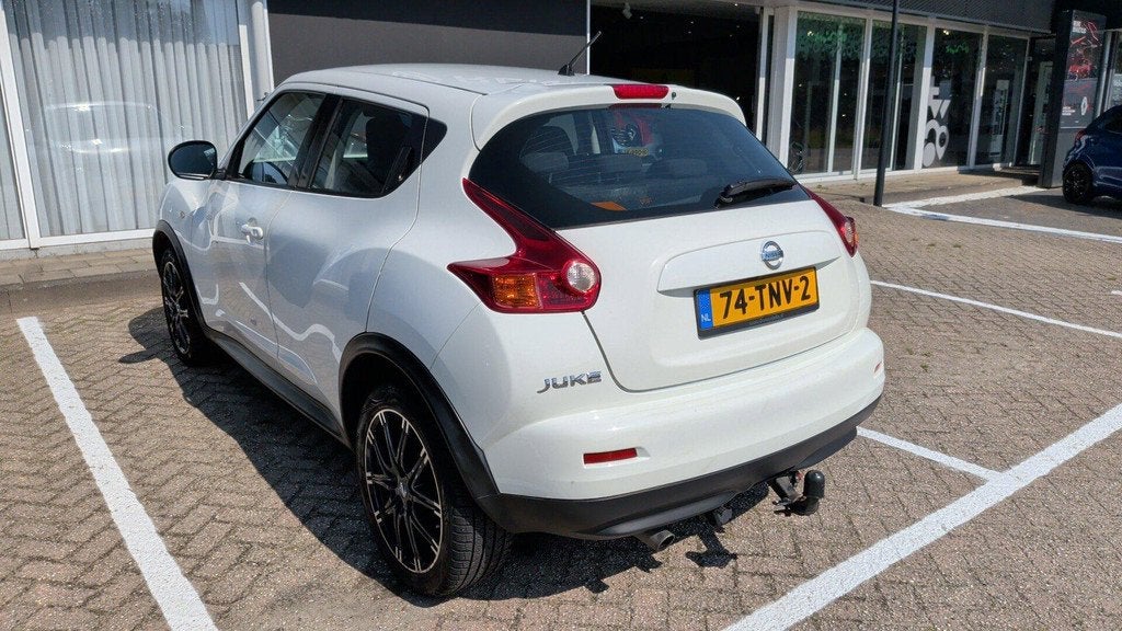 Nissan Juke 1.6 Acenta AUTOMAAT, Auto's, Nissan, Stof, 4 cilinders, Wit, Origineel Nederlands