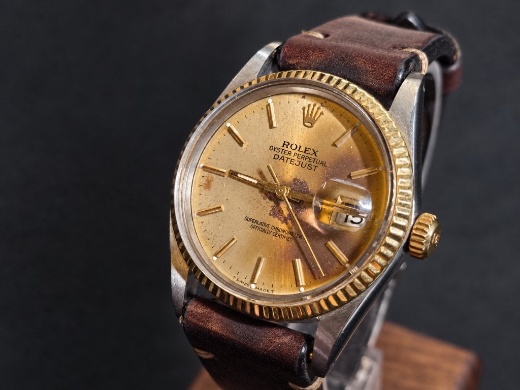 Rolex Datejust 36mm Tropical Patina, Sieraden, Tassen en Uiterlijk, Polshorloge, Ophalen of Verzenden, Leer, Gebruikt