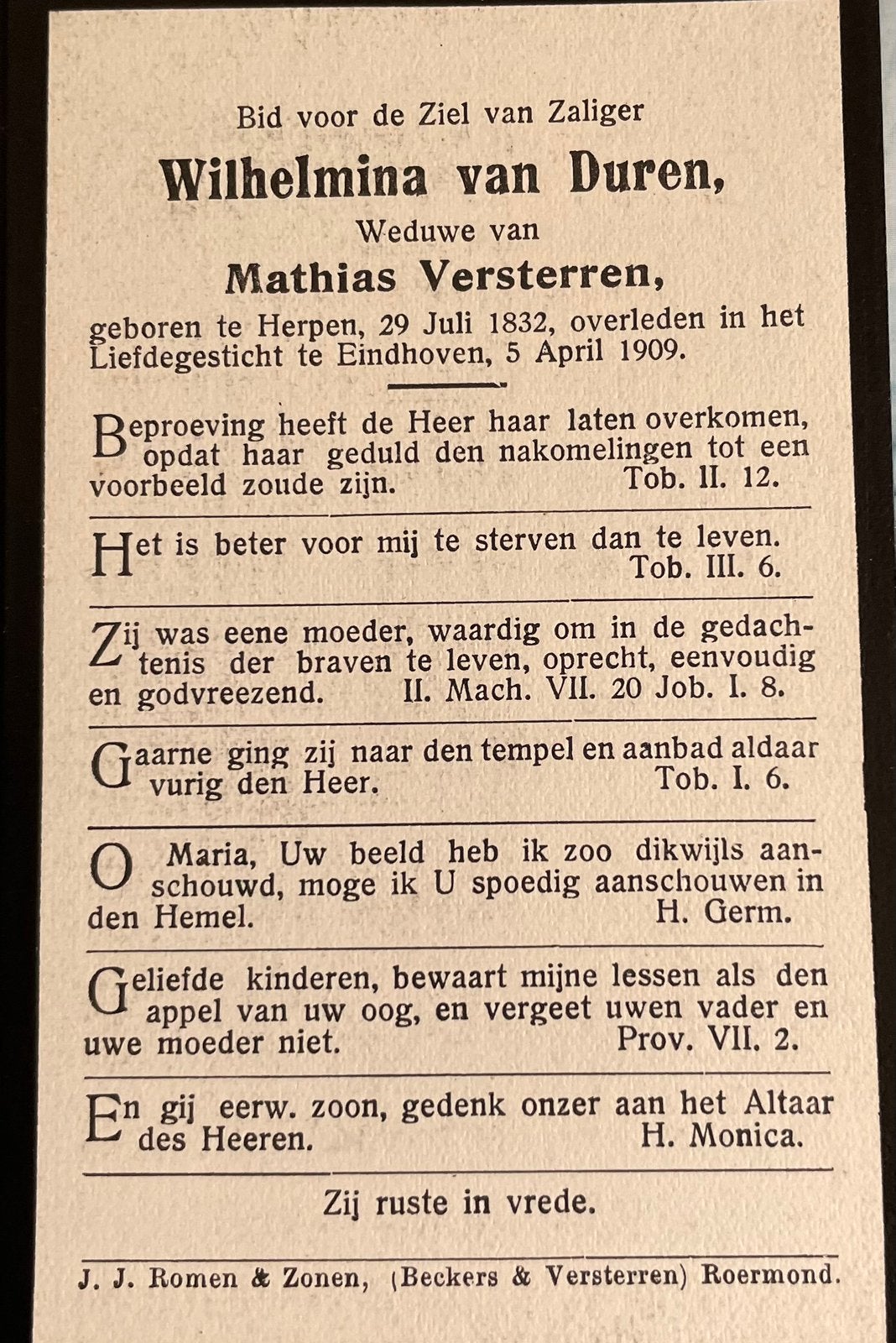 Wilhelmina van Duren Herpen 1832, Ophalen of Verzenden
