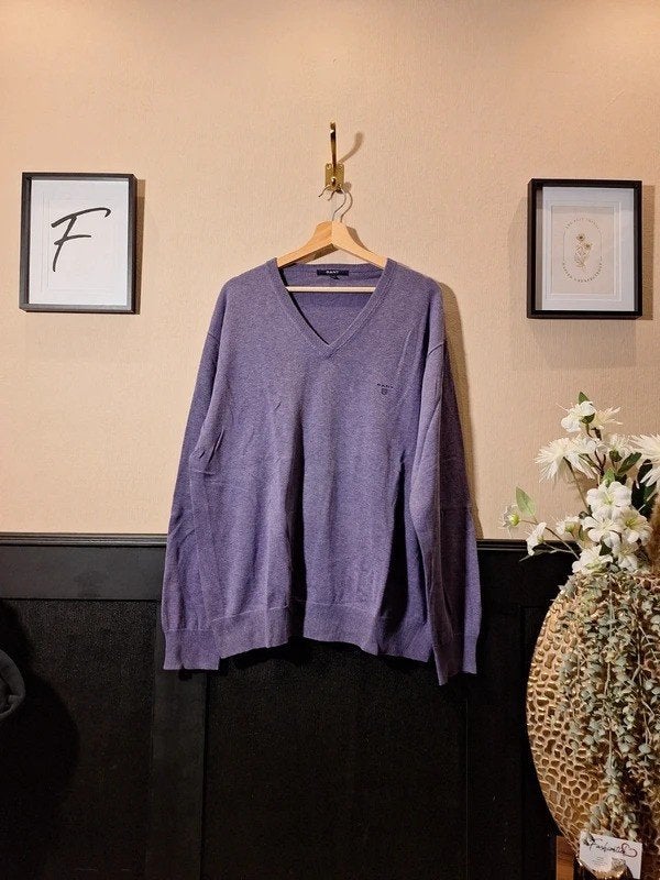 GANT | V-hals trui | Maat 2XL | Paars, Info@Noir-vizuals.nl, Fashiontiek, GANT, Paars