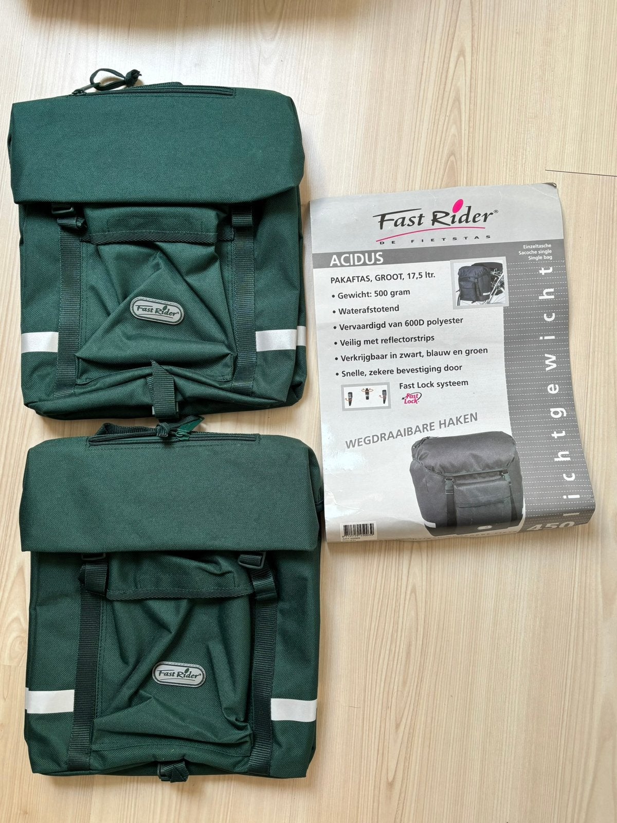 2 FastRider donkergroene fietstassen Acidus 17,5 liter, Ophalen of Verzenden, Nieuw, Fast Rider