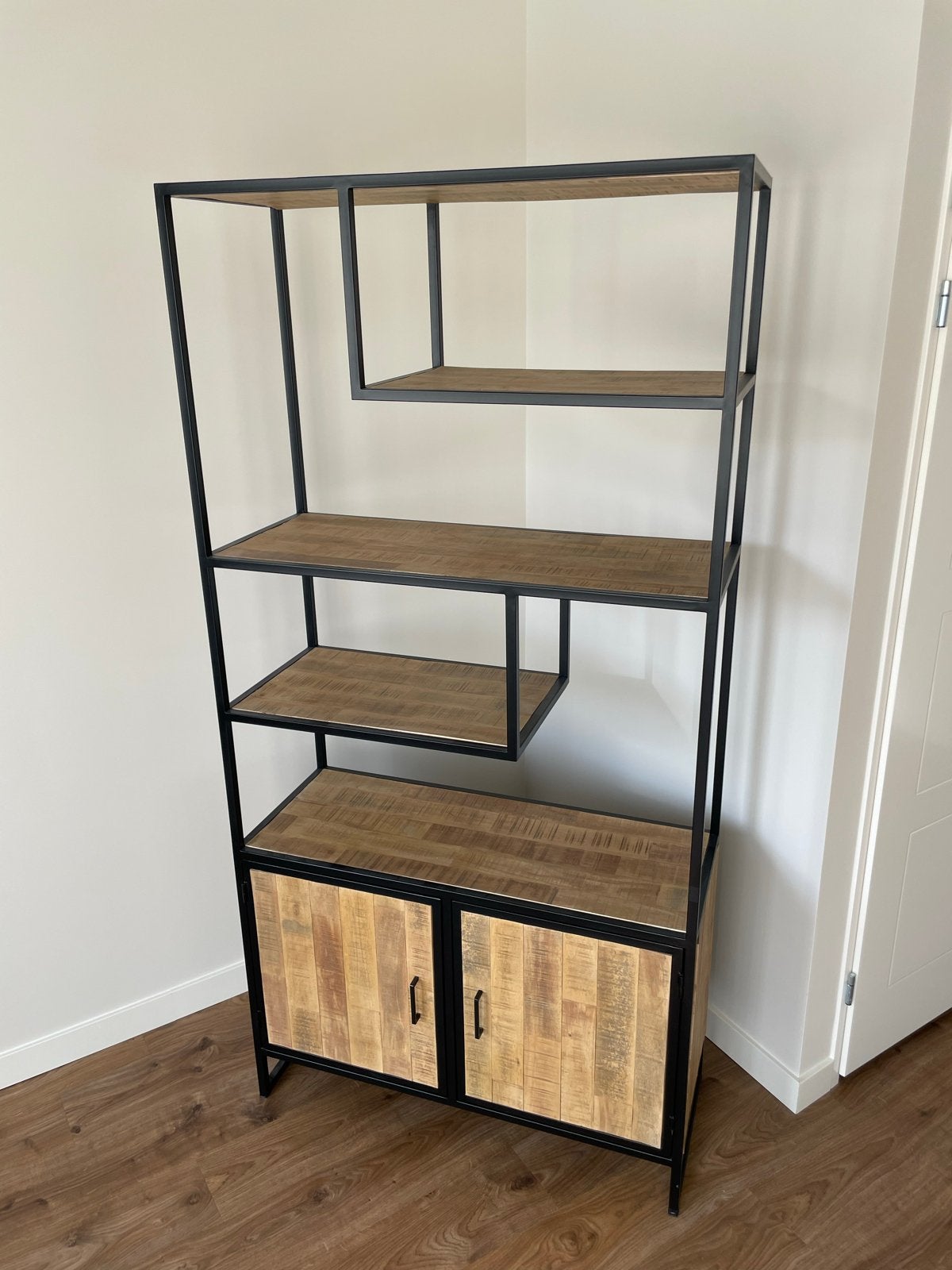 Opbergkast / Boekenkast Breeze Rubberwood De Bommel, Ophalen, 50 tot 100 cm, Zo goed als nieuw, 150 tot 200 cm